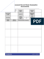 HND Level 5 Assignment Feedback Form