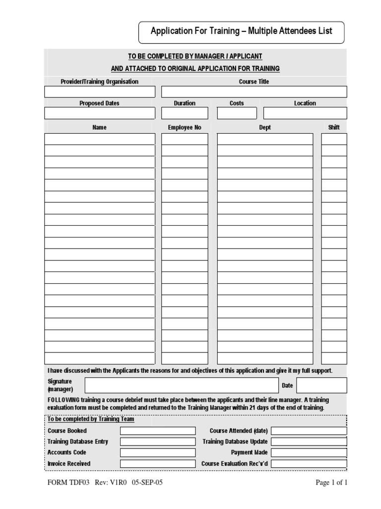 Training Application Form for Teams | PDF | Career & Growth