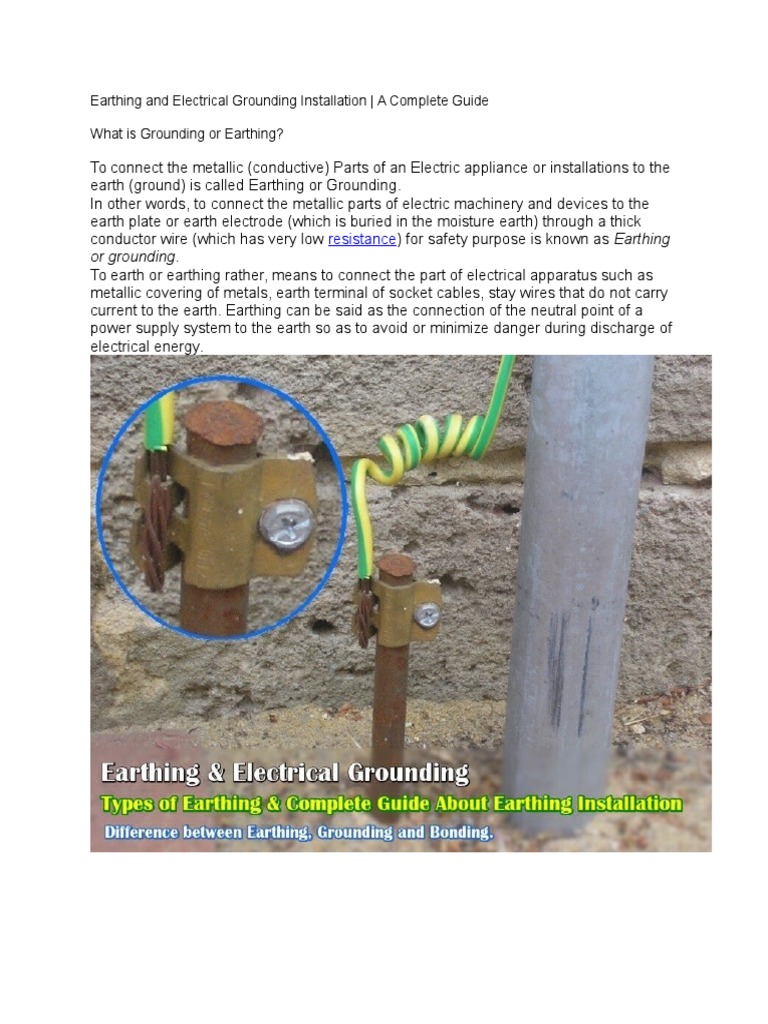 Earthing And Electrical Grounding Installation Download Free Pdf