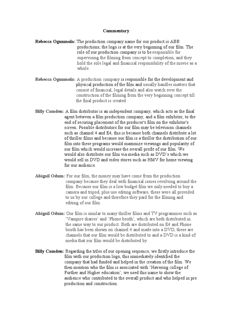 Evaluation Question 3 | PDF | Entertainment | Video