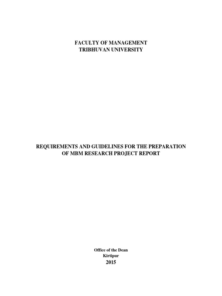 MBM Research Project Guidelines 2023 | PDF | Thesis | Methodology