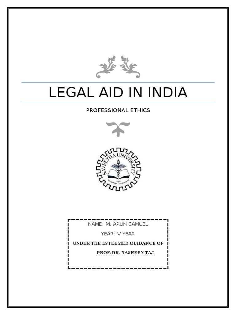 LEGAL AID IN INDIA Legal Aid Judiciaries