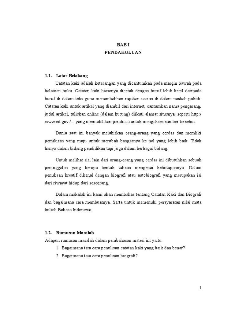 Makalah Catatan Kaki Dan Biografi Pdf