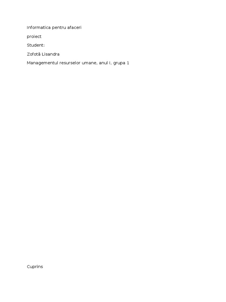 Informatica Pentru Afaceri | PDF