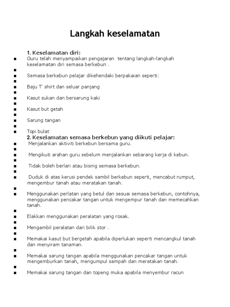 Langkah Keselamatan