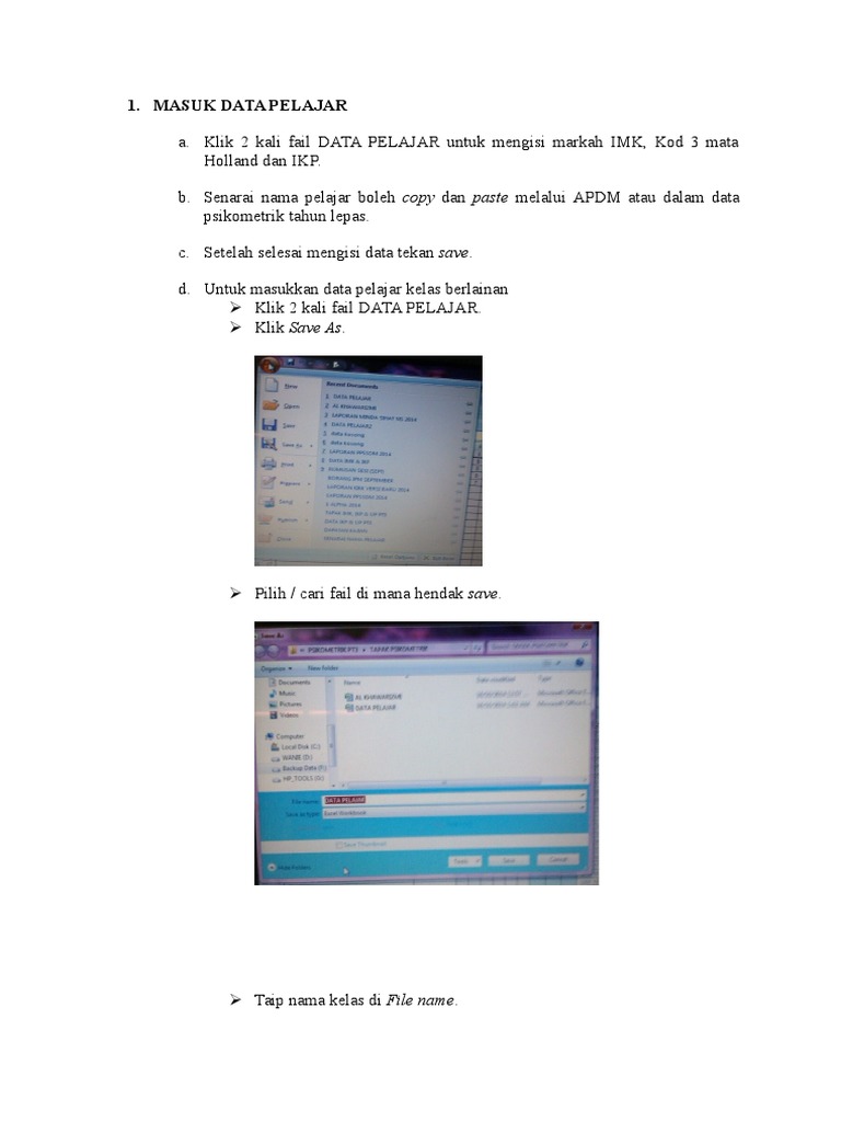 Manual Penggunaan Data & Slip PT3 Psikometrik PDF