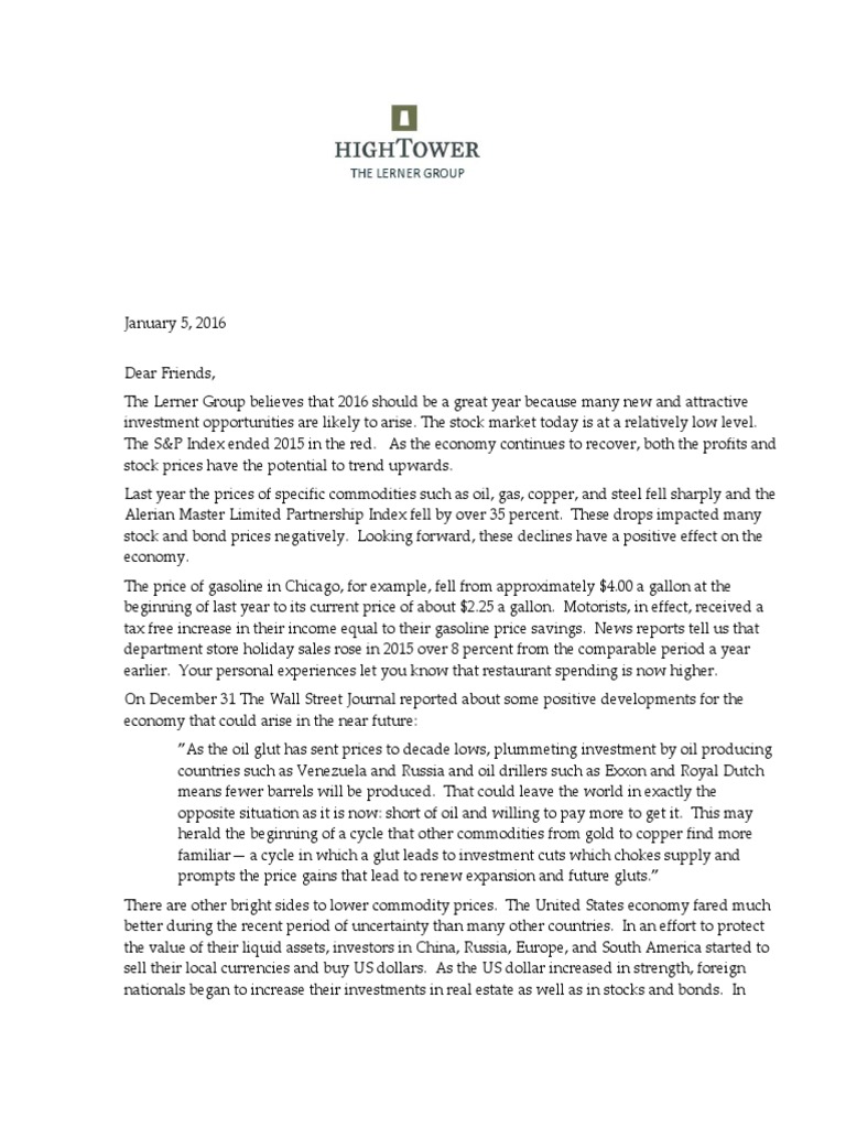 January Monthly Letter | PDF