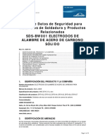 MSDS para Electrodos de Alambre de Acero de Carbono Sólido PDF