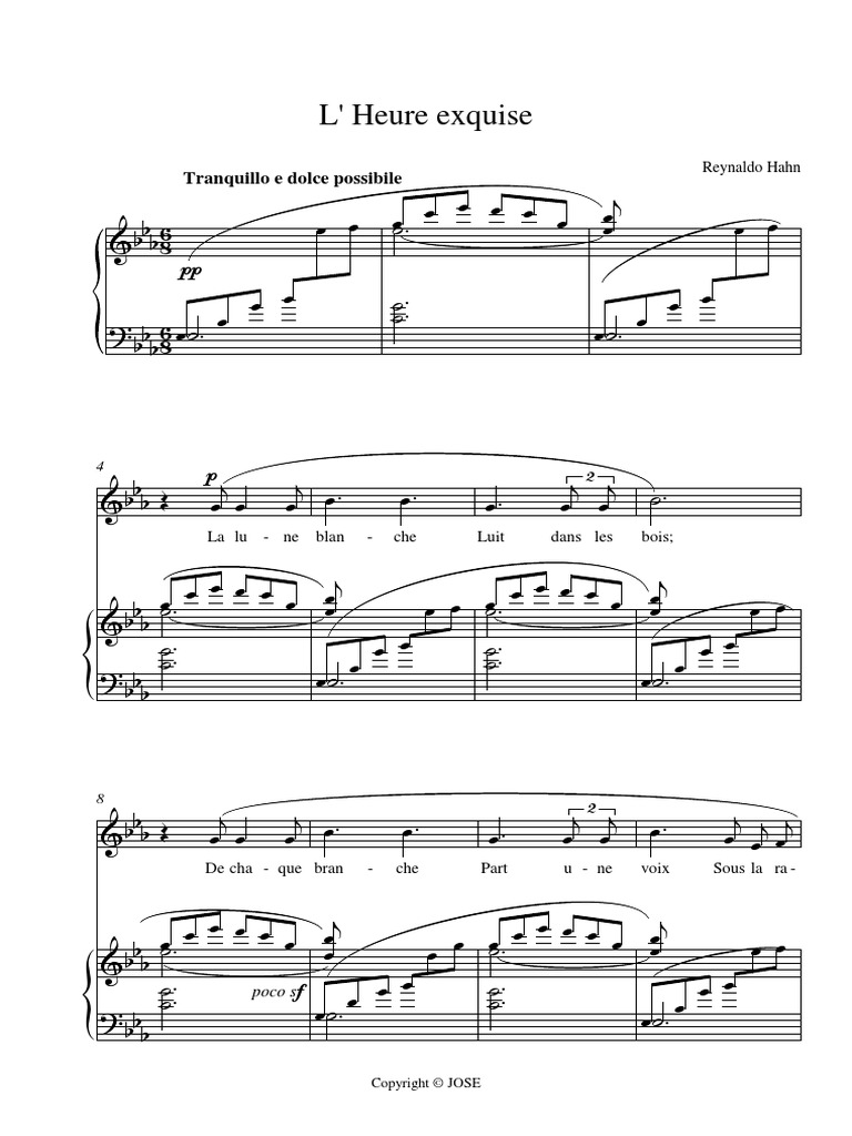 L Heure Exquise Reynaldo Hahn