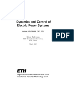 Power System Dynamics ETH Note