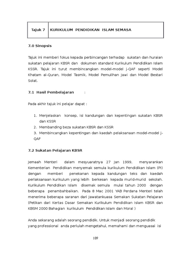 13 Tajuk 7 Kurikulum Pendidikan Islam Pdf