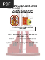 Analisis de La Descentralizacion en El Contexto Actual