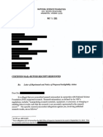 NSF Letter of Reprimand