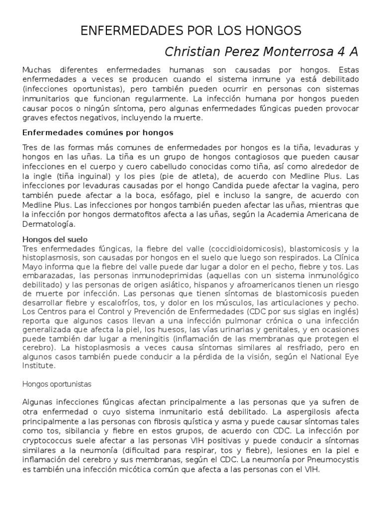 Enfermedades Por Los Hongos