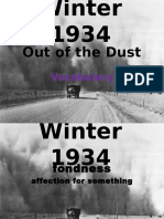 Out of The Dust - Vocabulary Winter 1934 1