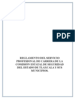 Reglamento Del Servicio Profesional de Carrera de La Comisión Estatal de Seguridad Del Estado de Tlaxcala y Sus Municipios
