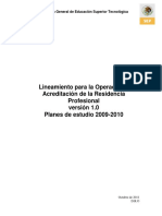 Lineamiento Operacion Residencia Profesional