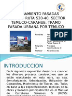 Mejoramiento Pasadas Urbanas Ruta s30-40, Sector Temuco-Carahue