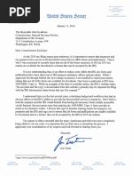 Tester’s letter to IRS Commissioner Koskinen