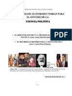 Curso Ciencia Politica USAC 2015 Libro El Objeto y El Metodo y Desarrolo Hstorico - Texto 1