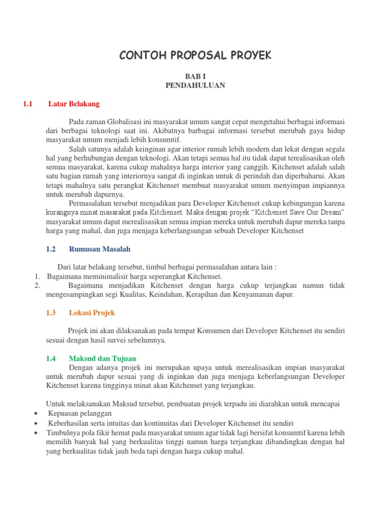Proposal Proyek Kitchenset Terjangkau | PDF | Bisnis