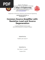 Common Source Amplifier With Resistive Load and Source Degeneration