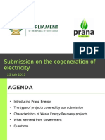 Submission On The Cogeneration of Electricity: 25 July 2013