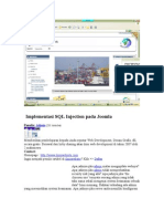 Akankah Ketika Implementasi SQL Injection Pada Joomla