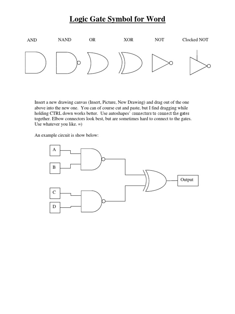 Logic Gates Symbol For Word Logic Gate Digital Electronics