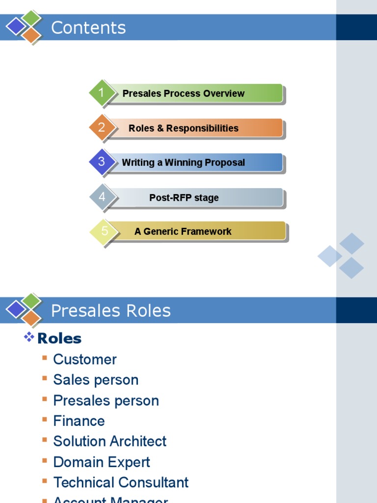 Presales Process and Roles Overview | PDF | Request For Proposal ...