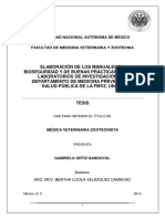 ELABORACIÓN DE LOS MANUALES DE BIOSEGURIDAD Y DE BUENAS PRÁCTICAS PARA LOS LABORATORIOS DE INVESTIGACIÓN DEL DEPARTAMENTO DE MEDICINA PREVENTIVA Y SALUD PÚBLICA DE LA FMVZ, UNAM.