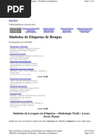 Simbolos de Etiquetas de Roupa