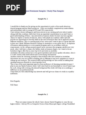 Personal Statement Samples