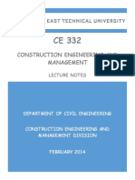 Construction Engineering Ce 332-Lecture Notes 2014