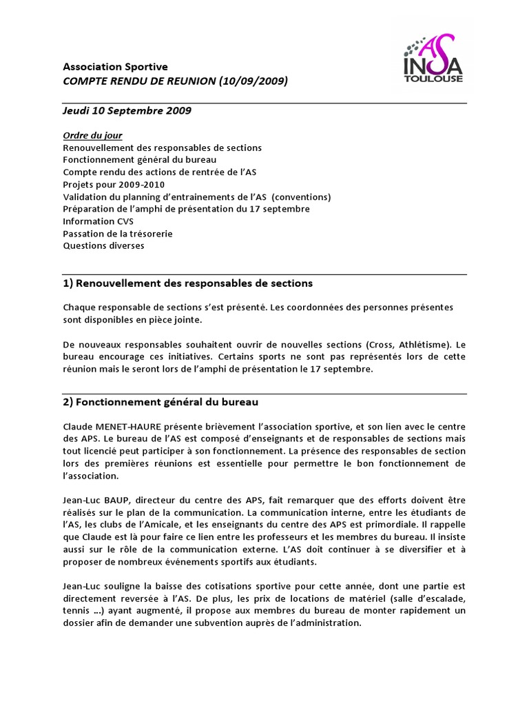Compte Rendu  PDF  Des sports  Loisirs