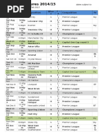 Date Time Opposition Wher e F-A Competition TV: Dates Subject To Change - Correct As of 5 Feb 2015