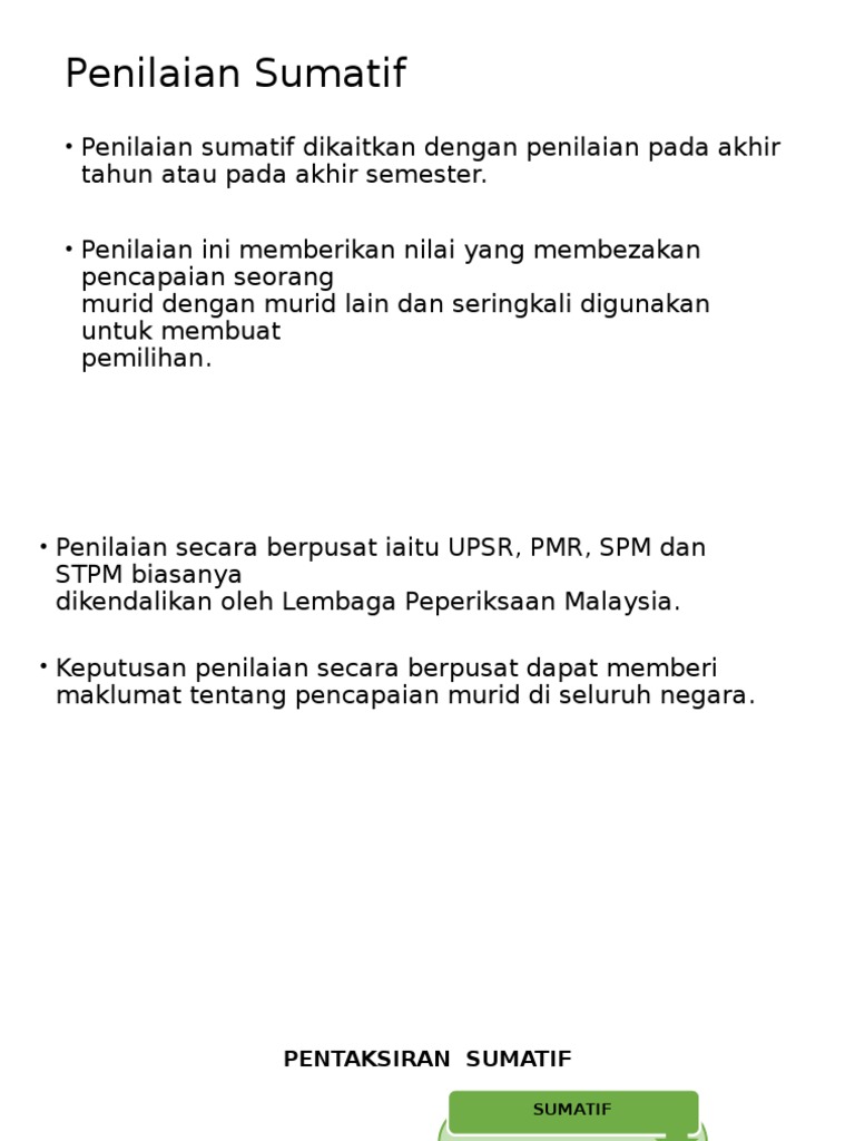 Penilaian Sumatif & Tahap Penguasaan Sains | PDF
