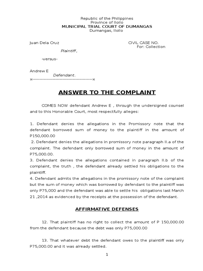 answer-to-complaint-affidavit-complaint