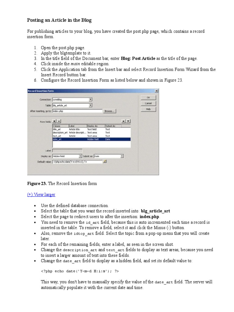 Blog Article Posting Guide in PHP | PDF | Php | Menu (Computing)