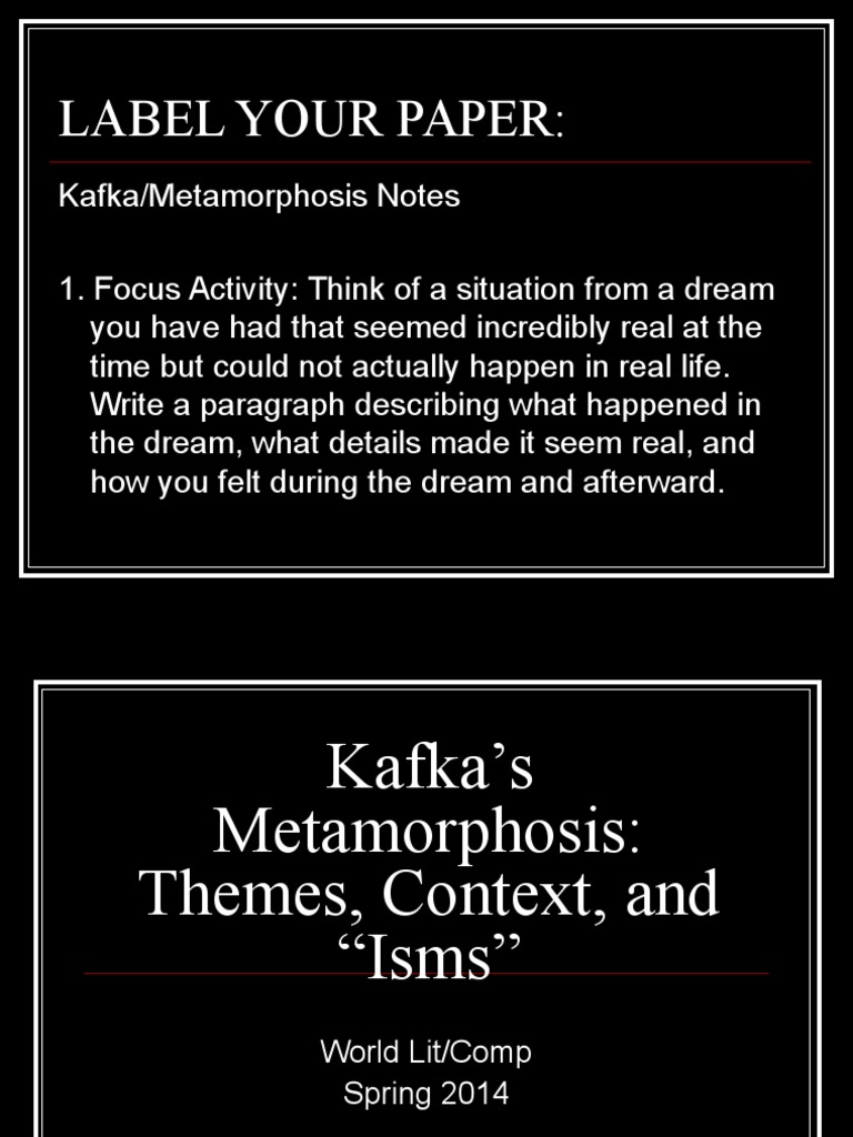 Kafka’s Metamorphosis Franz Kafka The Metamorphosis