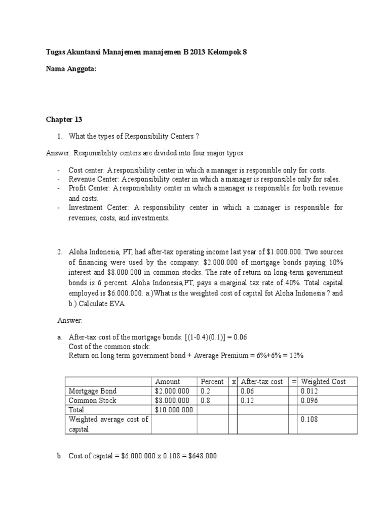 Contoh Soal Cost Accounting