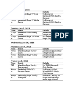 Athletic Schedule