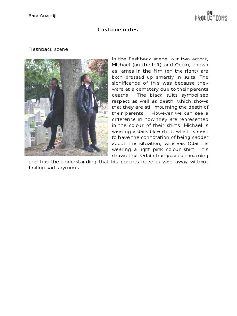 Costume Notes | PDF | Mystery, Thriller & Crime Fiction