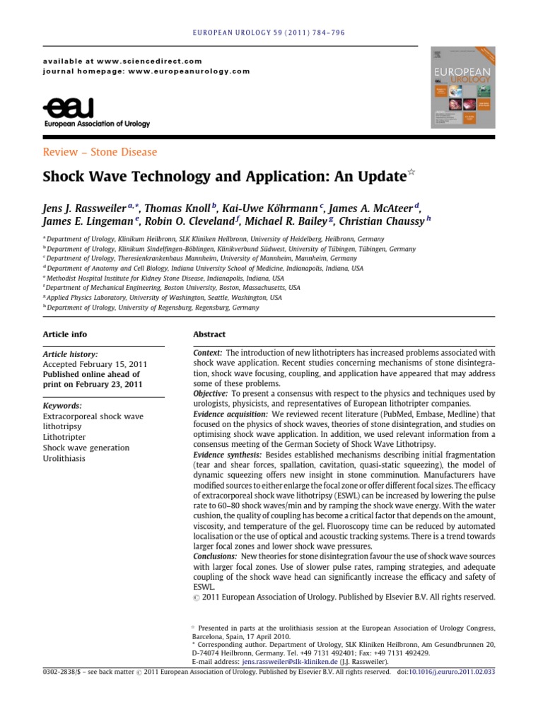 Shock Wave Technology and Application - An Update | PDF
