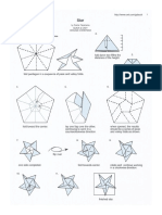 Origami Five Point Star Diagram and Pentagon Template
