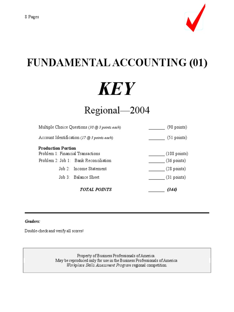 2004 Regional Fundamental Accounting Exam | PDF | Expense | Debits And ...
