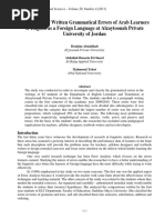 Download An Analysis of Written Grammatical Errors of Arab Learners of English as a Foreign Language at Alzaytoonah Private University of Jordan 3 by TaharEnglishMekla SN295274166 doc pdf
