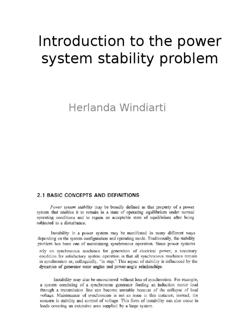 Power System Stability Overview | PDF