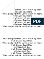 When The Spirit of The Lord Is Within My Heart