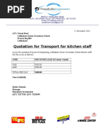 Quotation For Transport For Kitchen Staf: 12 November 2014